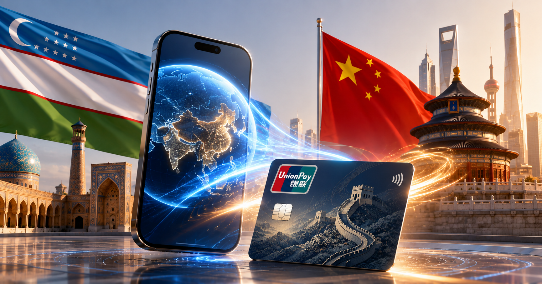 Unired orqali O'zbekistondagi Uzcard, Humo, VISA, Mastercard kartalaridan UnionPay kartasiga komissiyasiz o'tkazma